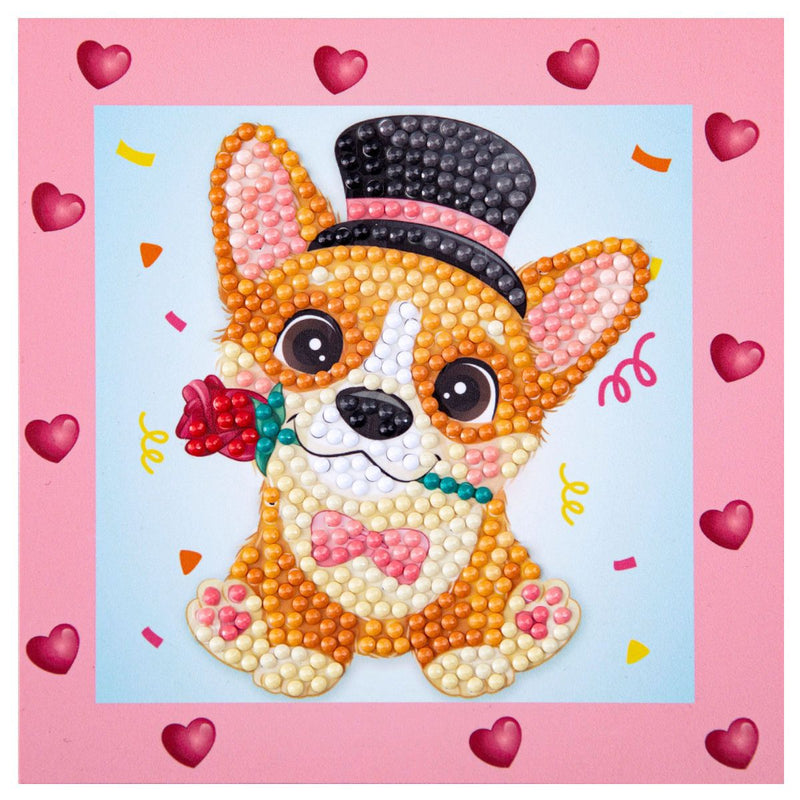 DIAMOND DOTZ Quick DOTZ Corgi Top Hat Dog Diamond Art Painting Kit 5.1" X 5.1"