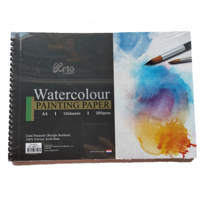 SPIRAL WATER COLOR PAD A4 200G 12S COTTON COLD PRESS-36206
