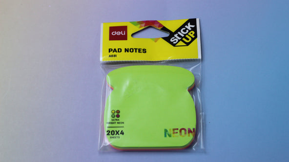 MEMO STICK 20SHTX4 NEON ASTD SHAPE-A03102