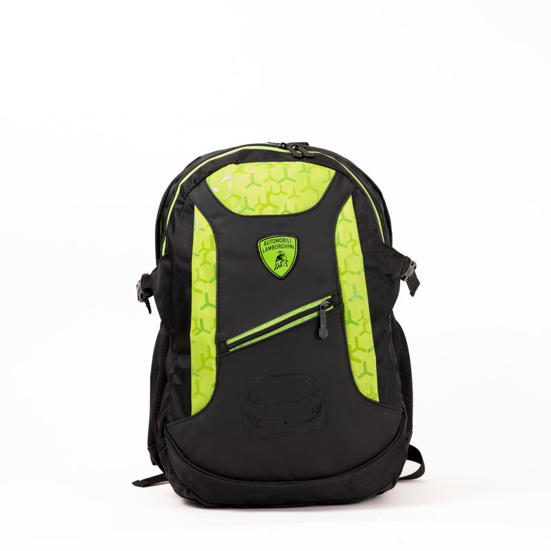 BACKPACK 18" 2COMP LAMBORGHINI BLK/GRN-LMB300-707