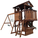 Mount Peak - Elbrus Swing Set & Playhouse with wooden roof - MP76141