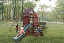 Mount Peak - Vinson Massif Swing Set & Playhouse with wooden roof - MP76140