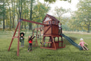 Mount Peak - Vinson Massif Swing Set & Playhouse with wooden roof - MP76140