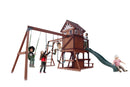 Mount Peak - Vinson Massif Swing Set & Playhouse with wooden roof - MP76140