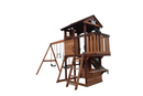 Mount Peak - Elbrus Swing Set & Playhouse with wooden roof - MP76141