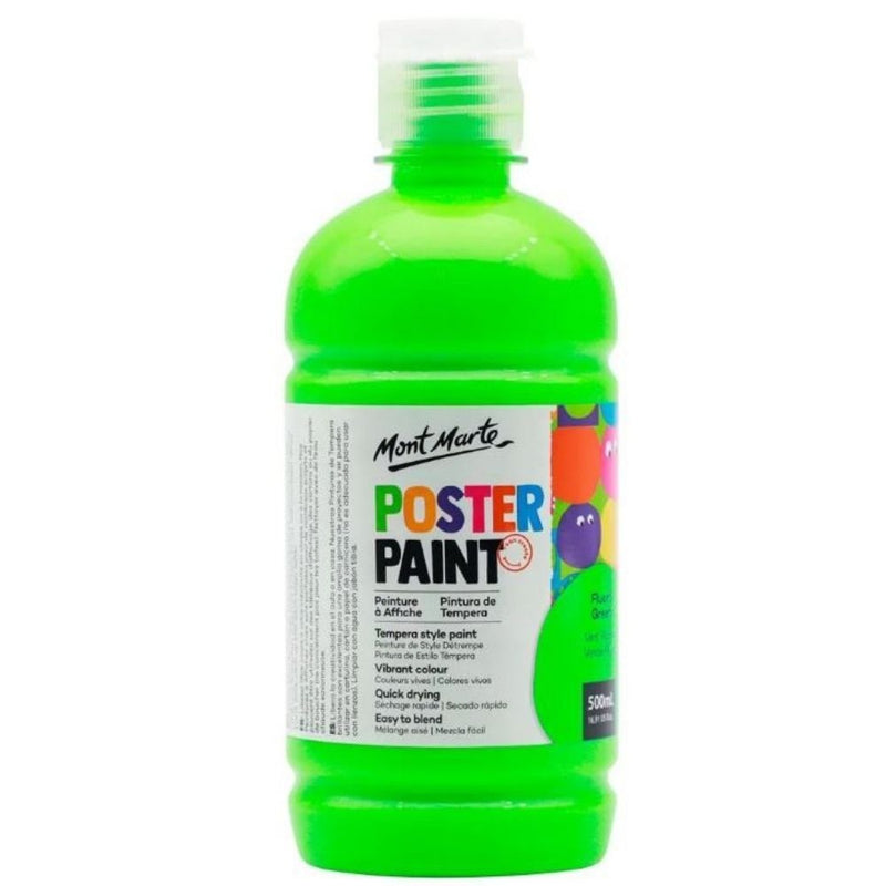 MONT MARTE POSTER PAINT 500ML FLUORO GREEN-MPST2005