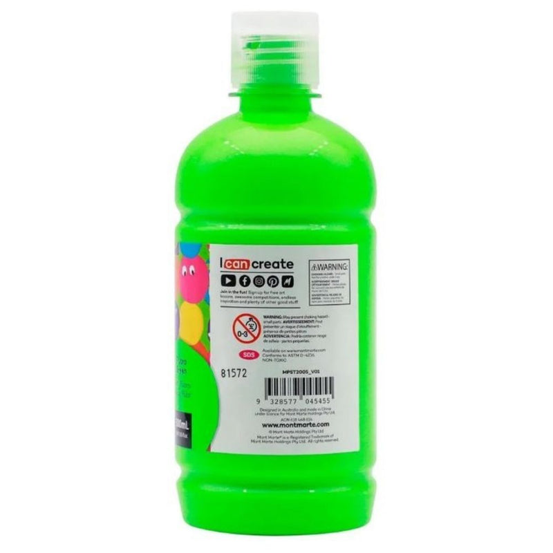MONT MARTE POSTER PAINT 500ML FLUORO GREEN-MPST2005