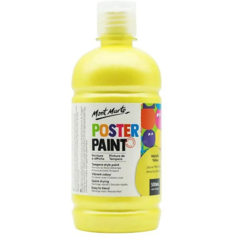 MONT MARTE POSTER PAINT 500ML METALLIC YELLOW-MPST3001