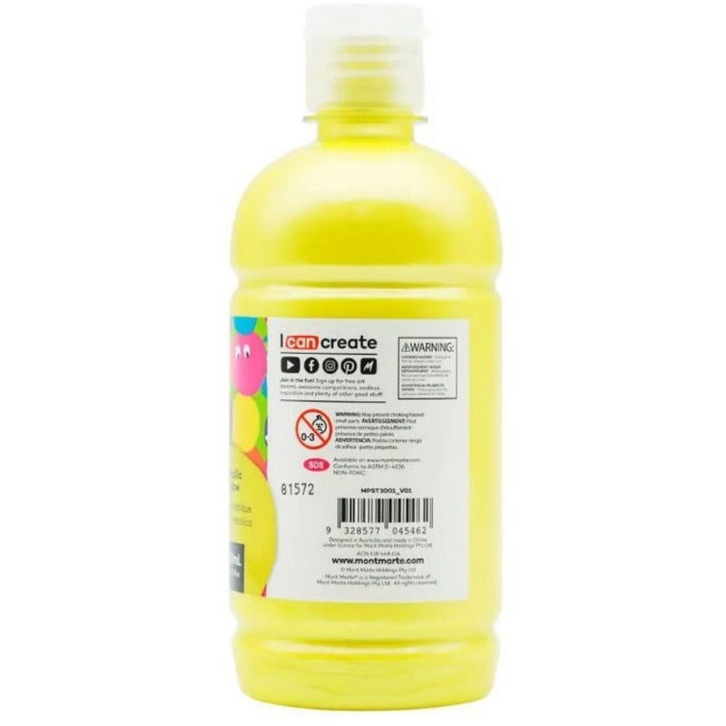 MONT MARTE POSTER PAINT 500ML METALLIC YELLOW-MPST3001
