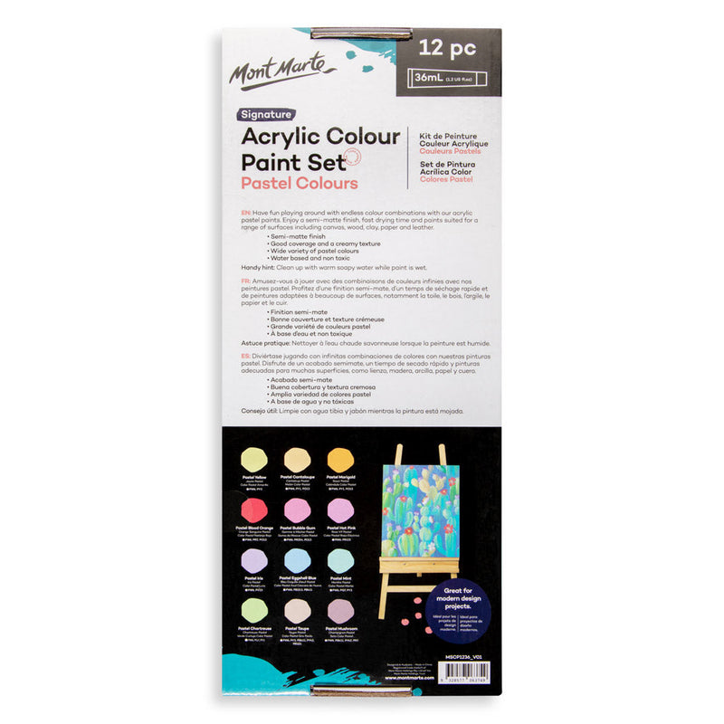 ACRYLIC COLOR 12X36ML PASTEL CLR - MSCP1236