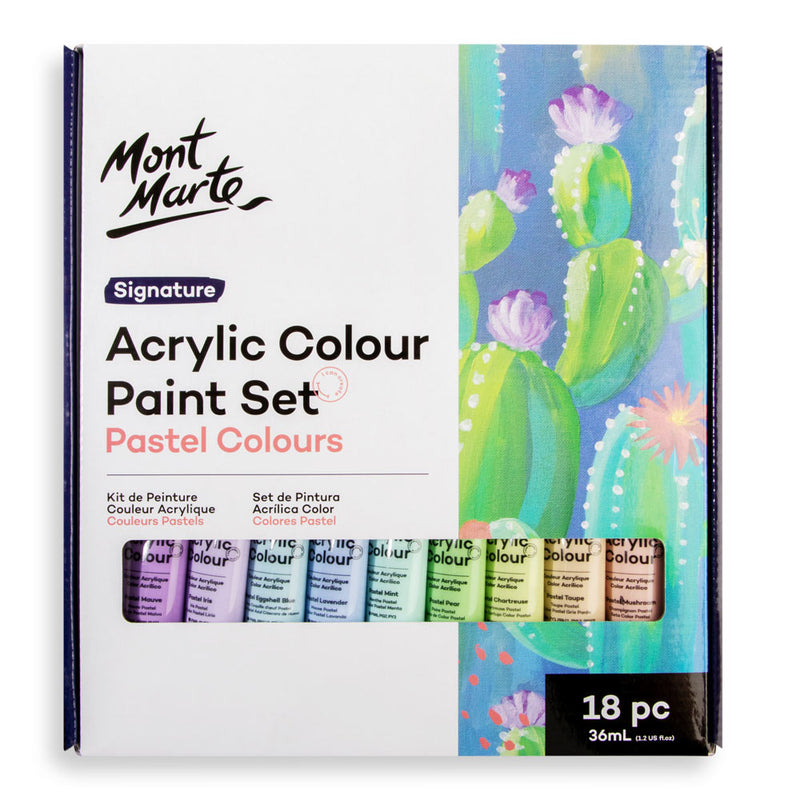 Acrylic Colour Pastel Paint Set Signature 18pc x 36ml -MSCP1836