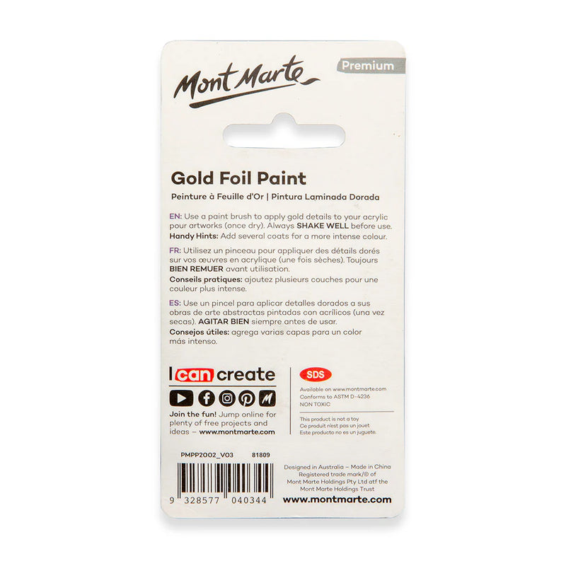 Mont Marte-Gold Foil Paint 20ml-PMPP2002
