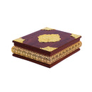 علبة مصحف جلد بني مذهب  17×24 ITEM NO GLP-2K-G