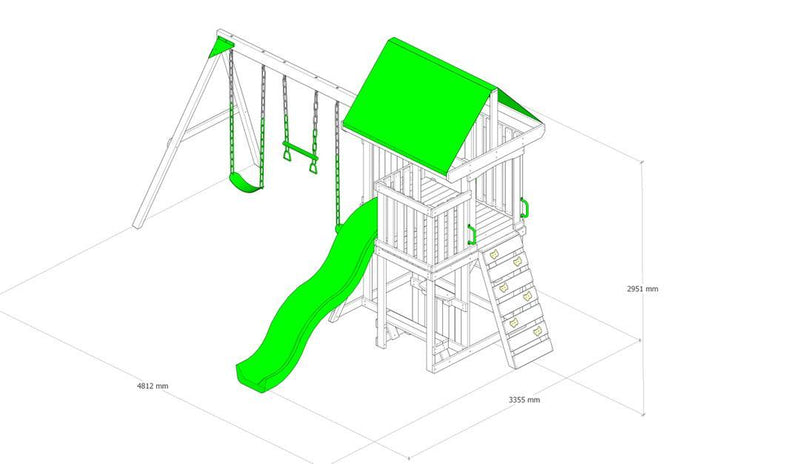 Mount Peak - Logan Swing Set & Playhouse with balcony - MP76142