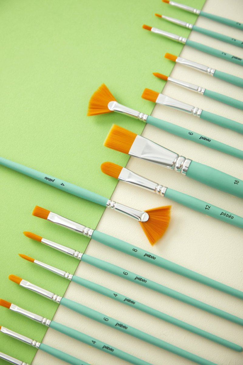 PEBEO-BRUSH GOLDEN MIX BRISTLE SHORT HAND 8PCS-952312