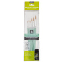 PEBEO-BRUSH GOLDEN ROUND BRISTLE SHORT HAND 6PCS-952311