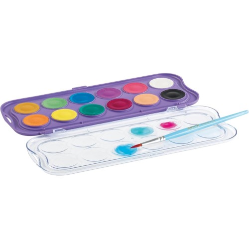 WATER COLOR 12CLR W/BRUSH CANDY-351600