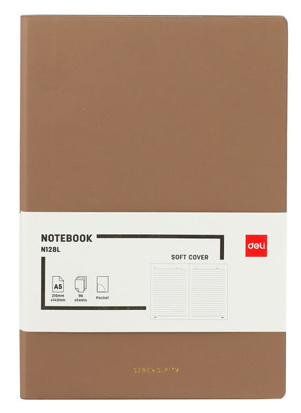 NOTE BOOK A5 96SHT LEATHER SOFT COVER ASTD-N128L