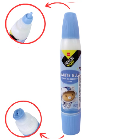 WHITE GLUE DUAL TIP 35ML-A520-PACK OF 2 PCS