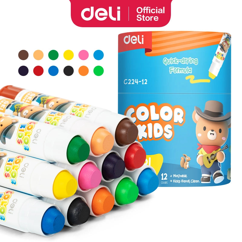 GEL CRAYON 12CLR IN DRUM-C224-12