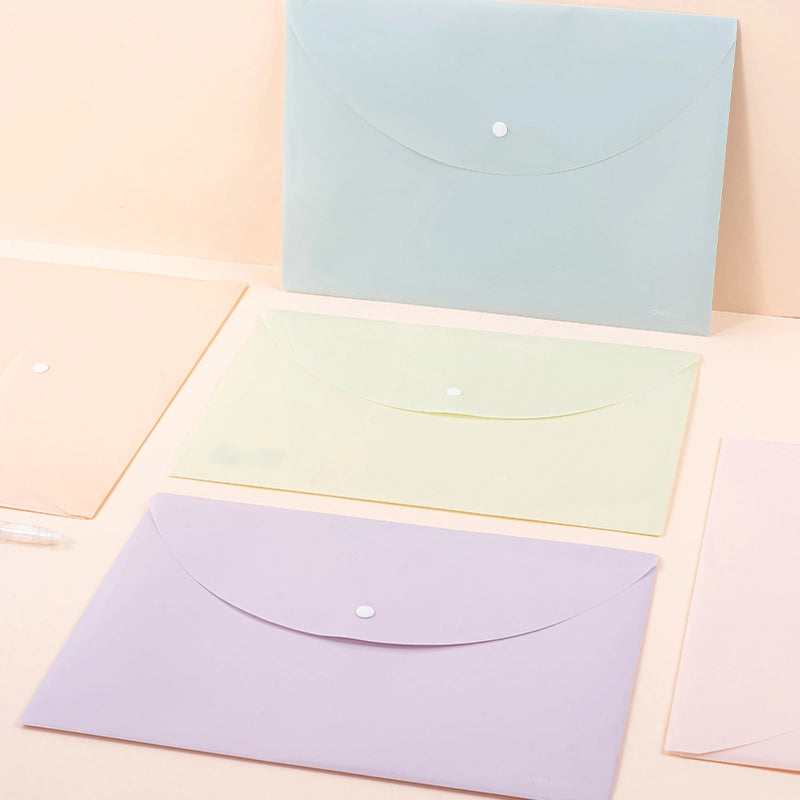 DELI-BUTTON FILE A4 COLORFUL ASTD-F104-PACK OF 5 PCS