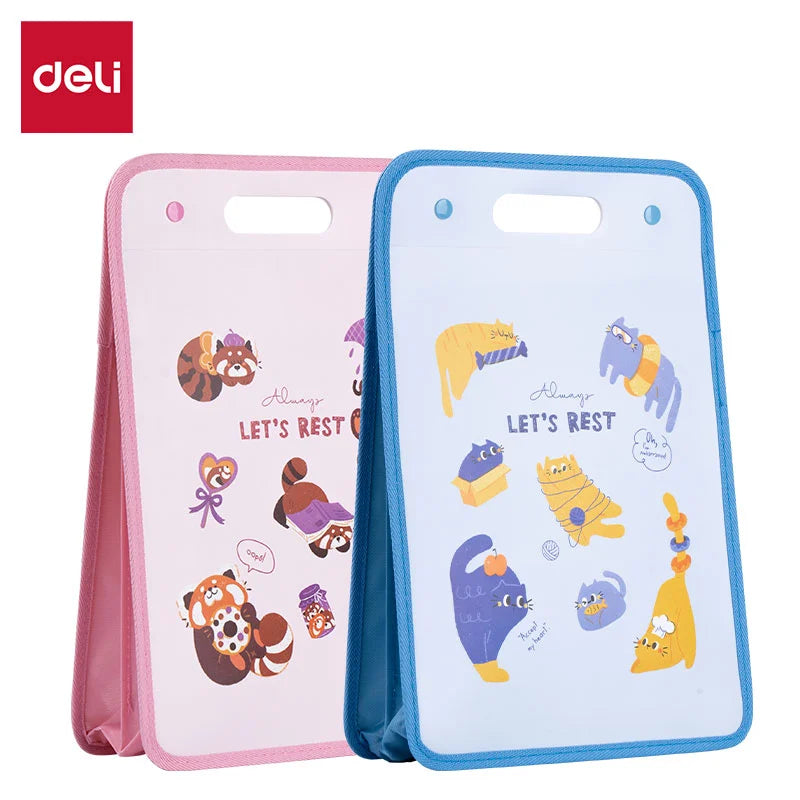 DELI-EXPANDABLE FILE A4 2PART-F617-ASSORTED  COLOUR