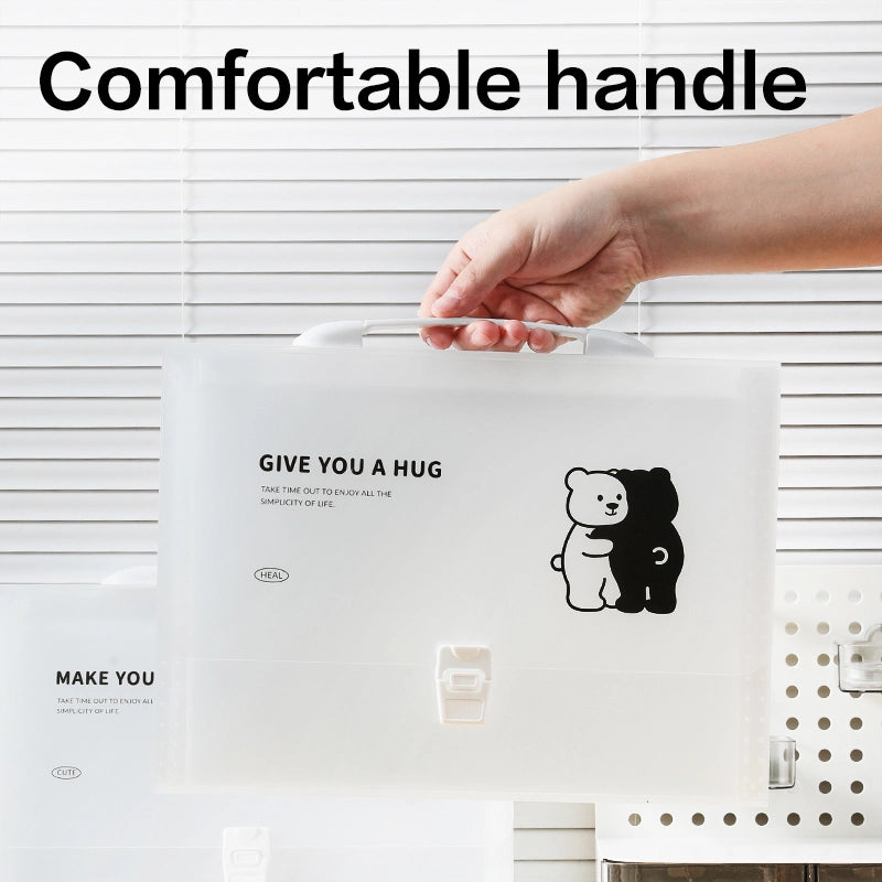 DELI-EXPANDABLE FILE A4 13 PART W/HANDLE CAT/BEAR-F629