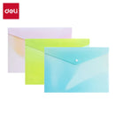 DELI-BUTTON FILE A4 NEONUP-PACK OF 3 PCS-ASSORTED COLOUR