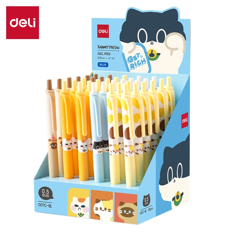 DELI-GEL PEN 0.5 BLUE-G07C-BL PACK OF 4 PCS ASSORTED COLOUR