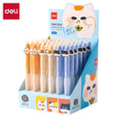 DELI-ERASABLE GEL PEN 0.5 BLUE LUCKY MEOW-G345-BL- ASSORTED COLOR-PACK OF 3 PCS