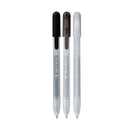 Sakura Gelly Roll Retractable Gel Pens, Special 3-Pack Metallic Black-Silver-Black