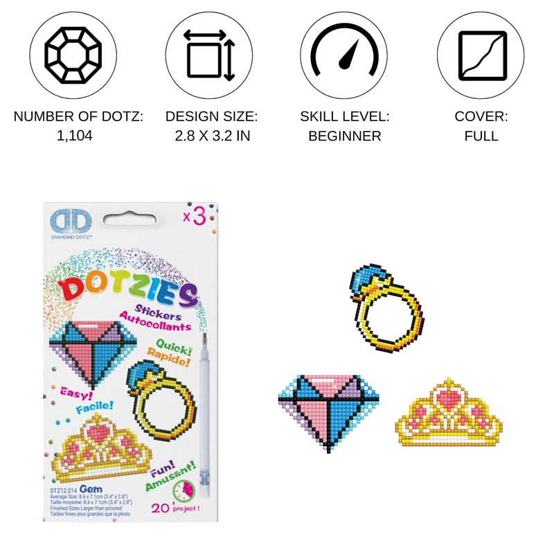 DOTZIES 3 STICKERS