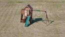 Mount Peak -Kazbek Swing Set & 2 level Play House with wooden roof-MP76145