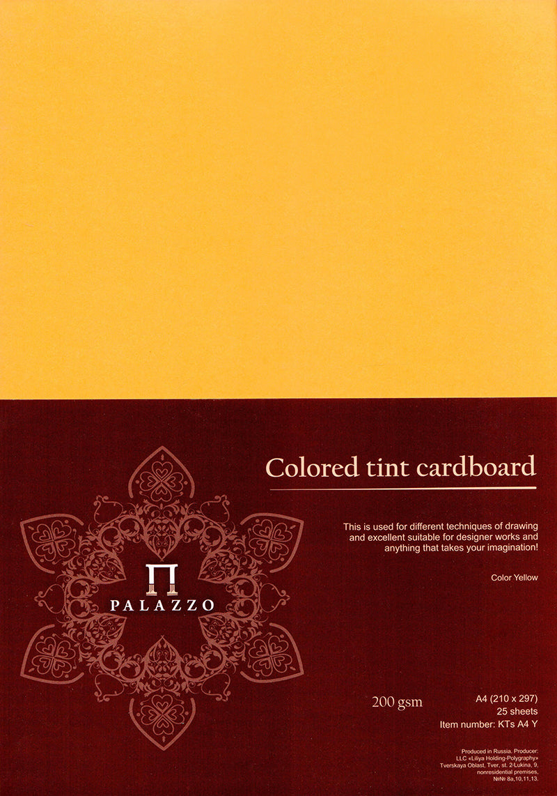 Colored tint card board A4 200gsm pack of 25 sheets yellow-KTS A4 Y