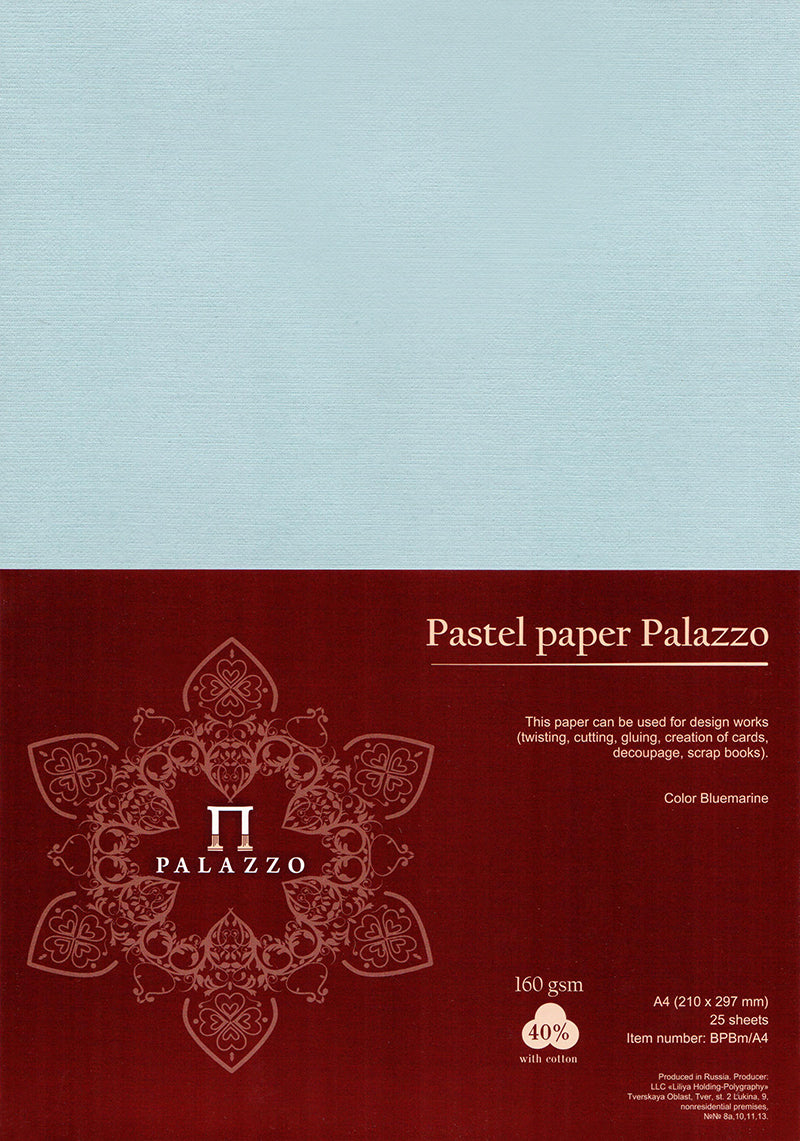 Pastel paper A4 160gsm pack of 25 sheets blue marine-BPBM/A4