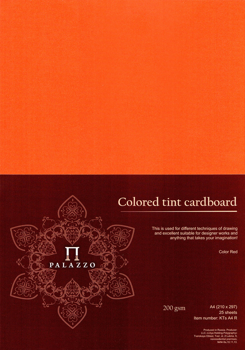 Colored tint card board A4 200gsm pack of 25 sheets red-KTS A4 R
