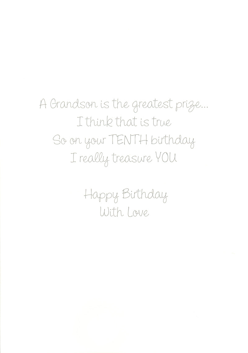 Greeting Card-For a Special Grandson 10th Birthday