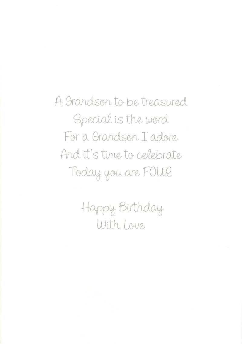 Greeting Card-For a Special Grandson 4th Birthday