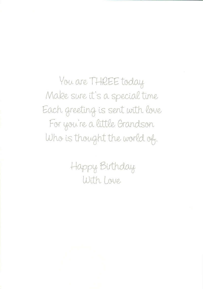 Greeting Card-For a Special Grandson 3rd Birthday