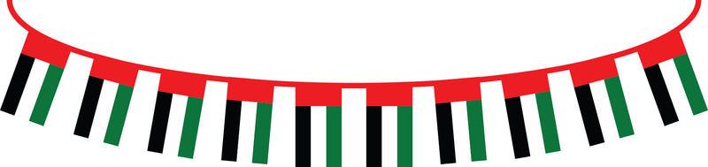 United Arab Emirates UAE Polyester Flag Bunting 14 x 21 cm Bunting With 10 Flags
