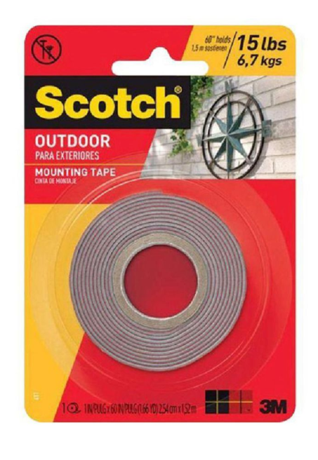 SUPER STRONG EXTERIOR MOUNTING TAPE, 1" X 60"
