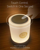 SUNDUS Touch Quran Speaker Lamp, Portable Wireless Bluetooth Mp3 Player Radio, Warm White Light Bedside Table Lamp LED Mood Light for Kids Night Light