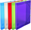 BOX FILE ELASTIC 25 MM A4 CRYSTAL ASSTD - 59410
