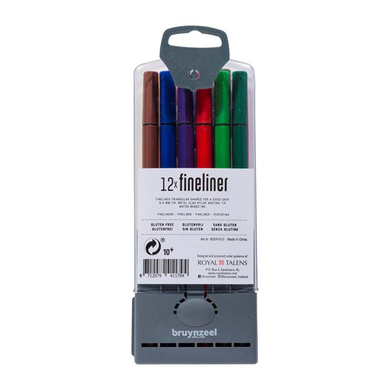 Bruynzeel-Fine Liner 12 Color in Plastic Case-60241012