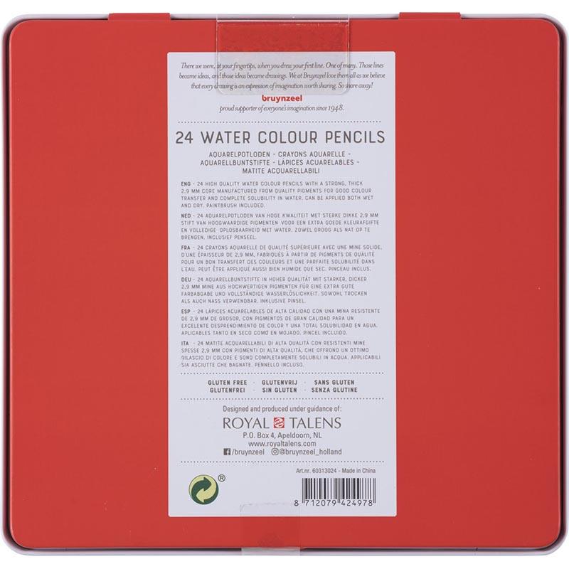Bruynzeel-Water Color Pencil 24 Color in Metal Case-60313024