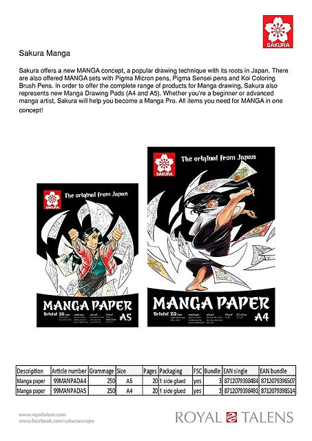 MANGA PAPER A5 250GSM 20SHT-99MANPADA5