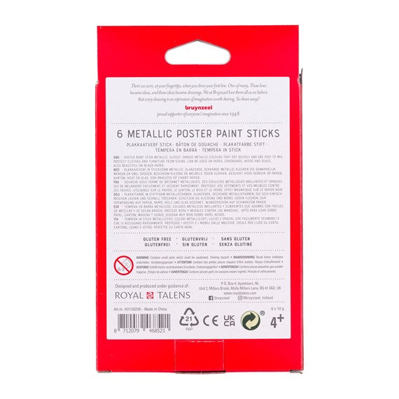 Poster paint stick set Metallic | 6 colours - 60159206