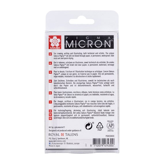 Pigma Micron fineliner set | 8 pens, Light Cool Gray & Cool Gray - POXSDK8C