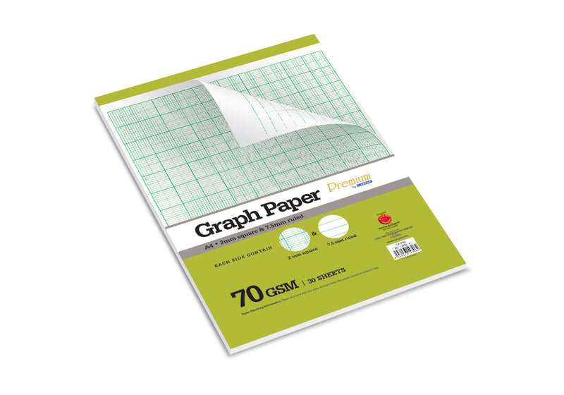 Graph Paper A4 30sheet-4796 (2mm-Square & 7.5 mm Ruled)