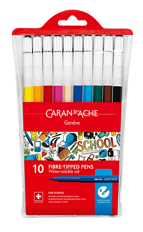 Caran d'Ache-Fibre Pen Water Soluble 10pcs School-285.810